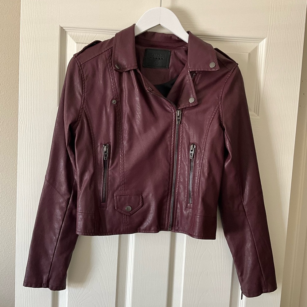 Blank NYC Deep Burgundy Leather Jacket